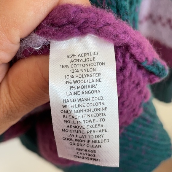 Caslon vneck multicolor colorblock sweater small - Picture 3 of 4